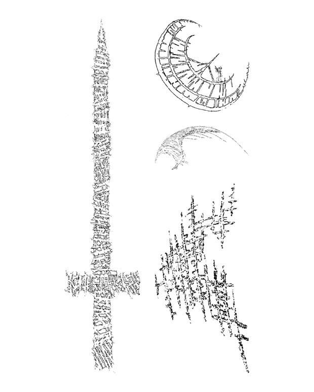 Flash sheet of hand-drawn blackwork tattoo designs by Emoitaliano (sheet 2 of 4)